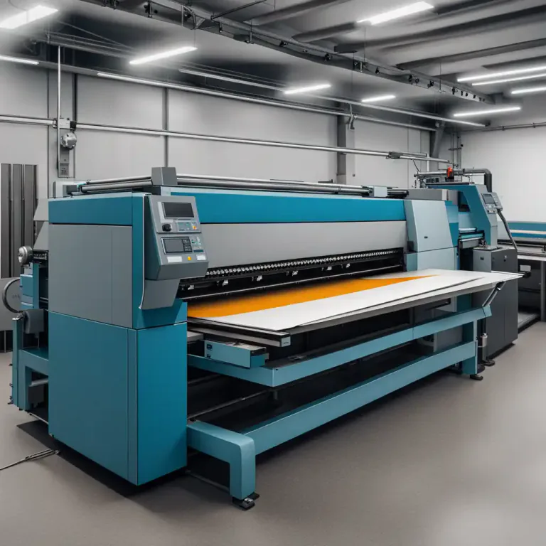 Visual representation of "guillotine" - A machine with a heavy blade sliding vertically that is used for cutting paper or printing plates.