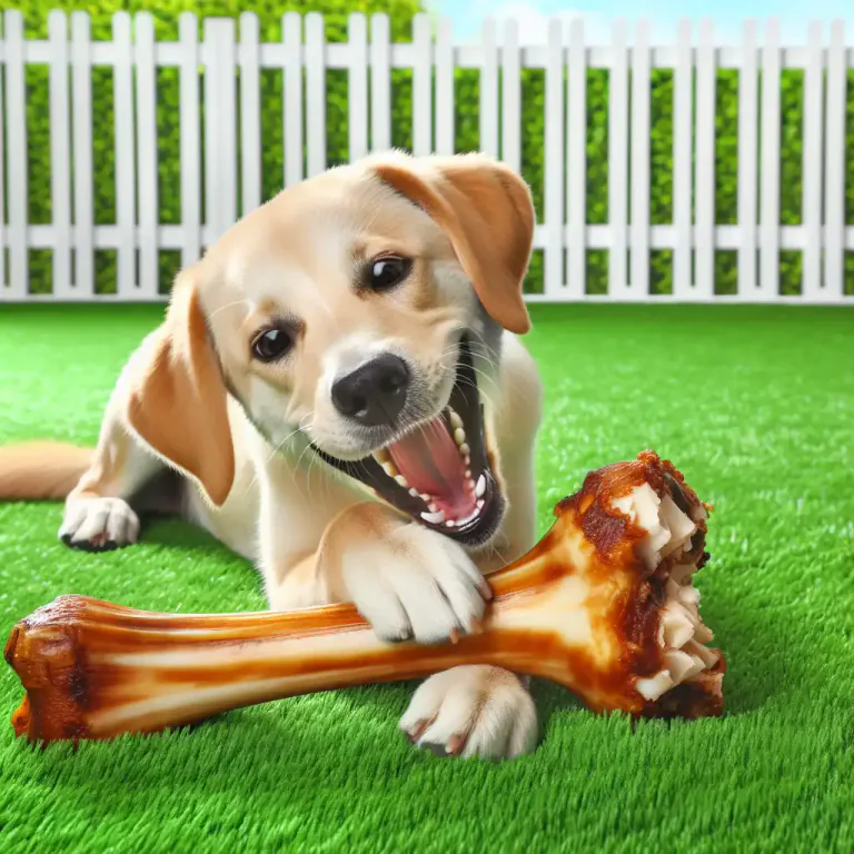 Visual representation of "marrowbone" - A bone that is filled with marrow, given to dogs as a treat or to help keep their teeth clean.
