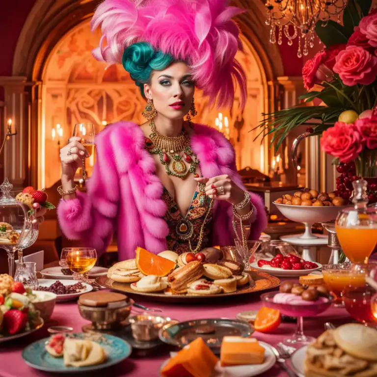 Visual representation of "decadence" - Excessive indulgence in pleasure or luxury