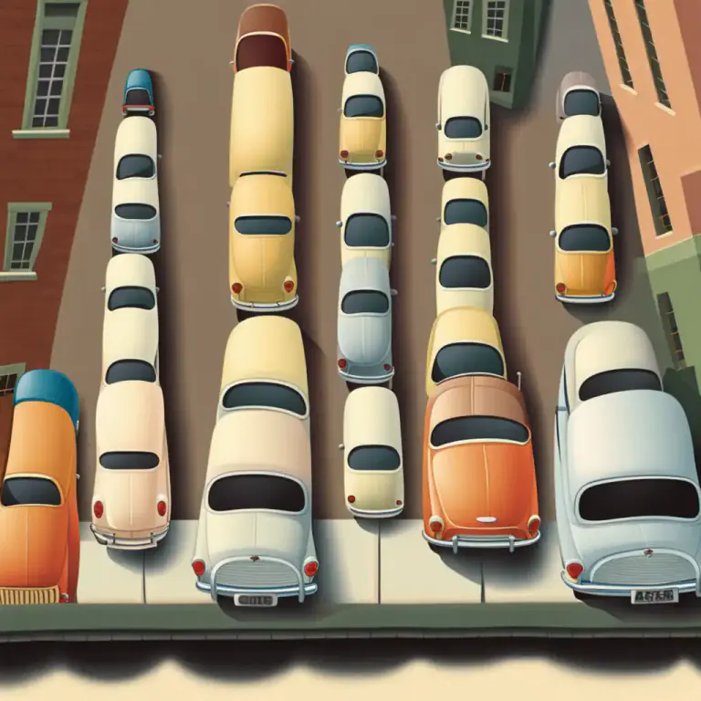 Visual representation of "nose to tail" - One after another in a line