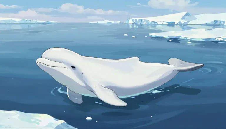 Visual representation of "beluga" - A type of white whale found in the Arctic Ocean