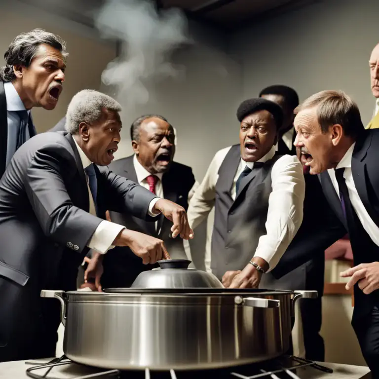 Visual representation of "boil over" - When a situation becomes uncontrollable, usually leading to a dramatic or violent event.