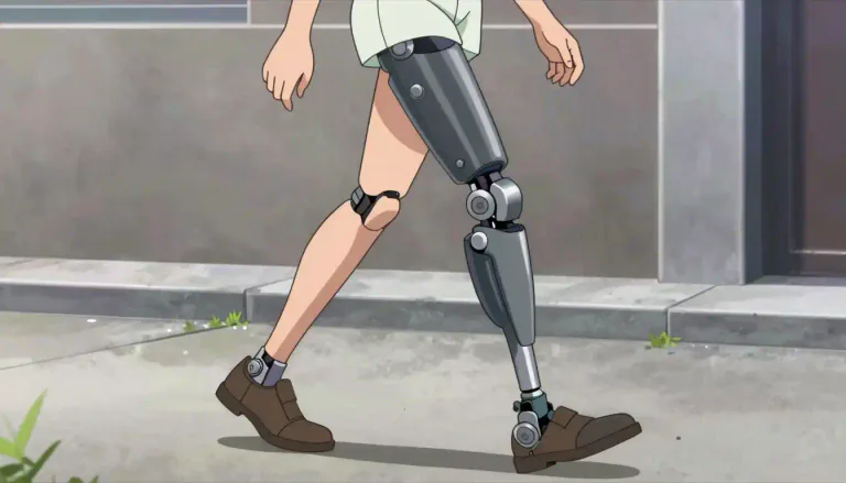 Visual representation of "bionic" - Relating to mechanical parts or systems that replace human body parts.