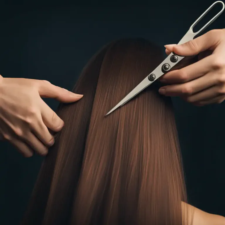 Visual representation of "snip off" - To cut off a small part of something with scissors or a sharp tool