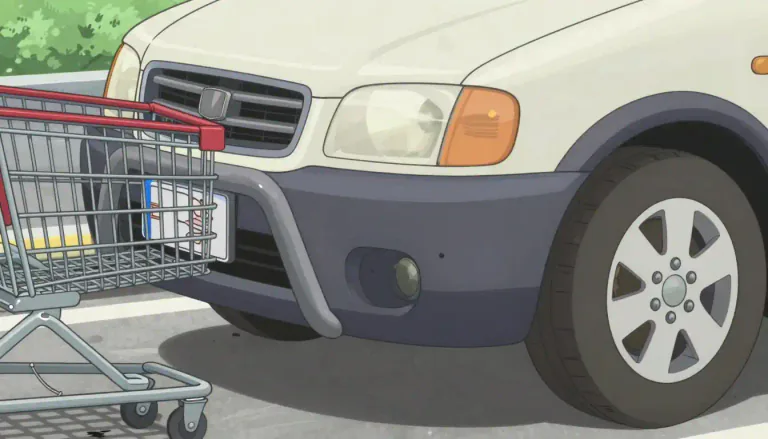 Visual representation of "bumper" - A bar or guard at the front and back of a motor vehicle to reduce damage in a collision or as a barrier.