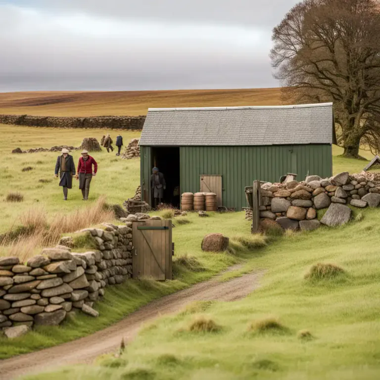 Visual representation of "bothy" - In the past, a small hut or cottage where hired workers could live.