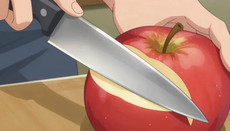 Visual representation of "sharp" - Having a thin edge or point that can cut or pierce something