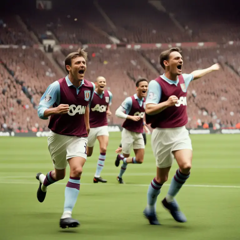 Visual representation of "villa" - In football, a team from Britain, specifically Aston Villa Football Club.