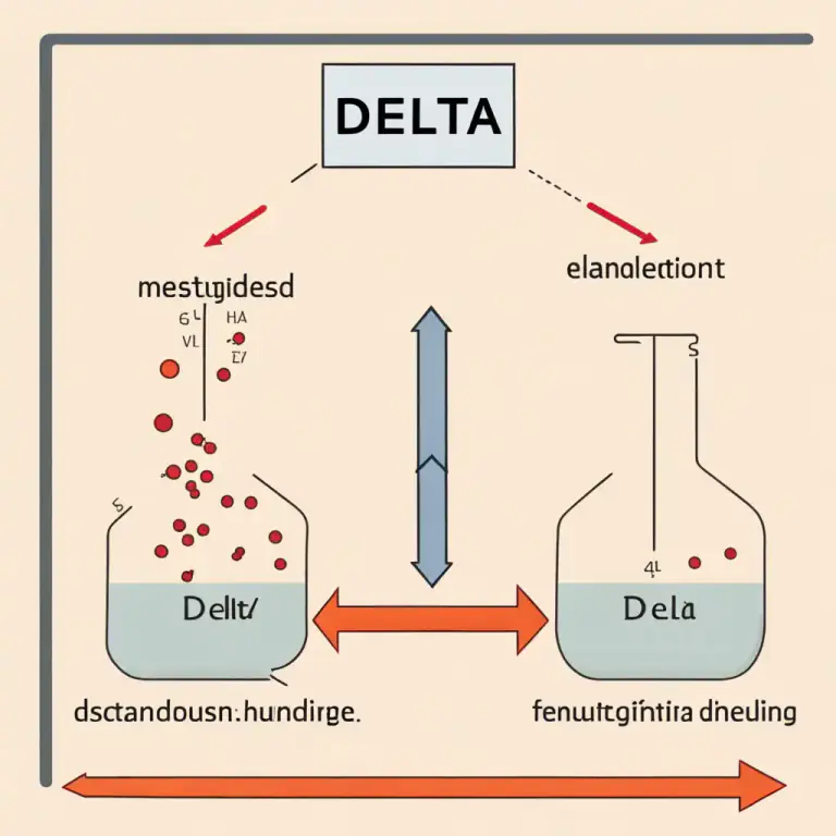 Visual representation of "delta" - In physics, a quantity that can describe various concepts such as heat or work