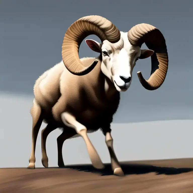 Visual representation of "butt" - To hit or push something with the head or horns.
