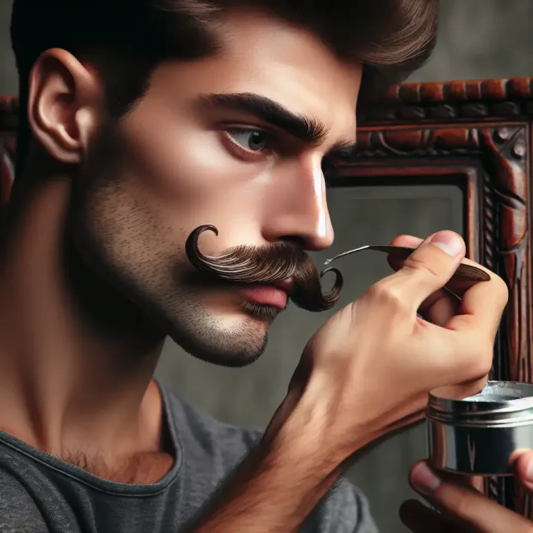 Visual representation of "handlebar" - A type of moustache that is wide and often curved at the ends, like a handlebar.