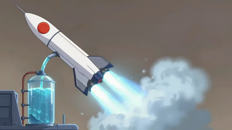 Visual representation of "propellant" - A substance that is used to make something, such as a rocket, move forward