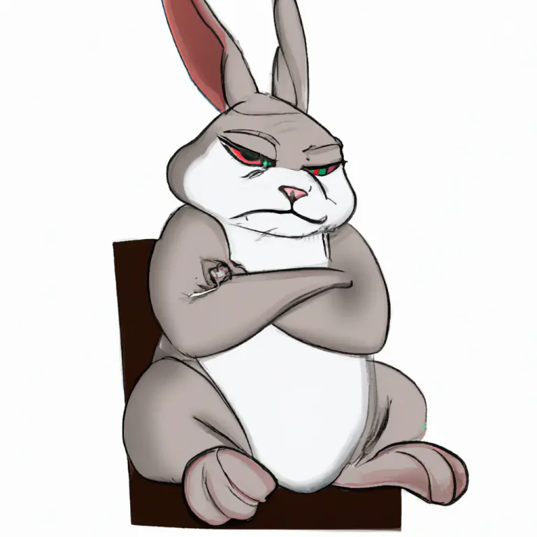 Visual representation of "not a happy bunny" - Someone who is upset, annoyed, or dissatisfied
