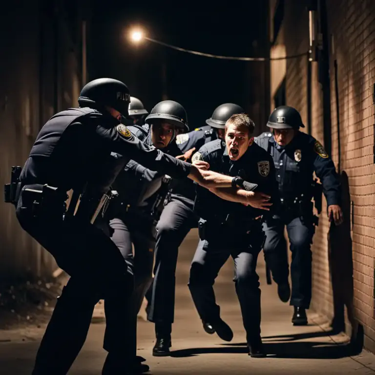 Visual representation of "bring somebody to justice" - To make sure someone who has done something wrong is punished by the law