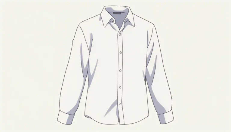 Visual representation of "shirt" - A piece of clothing for the upper body with sleeves and usually a collar, you wear it over your head or button it down the front.