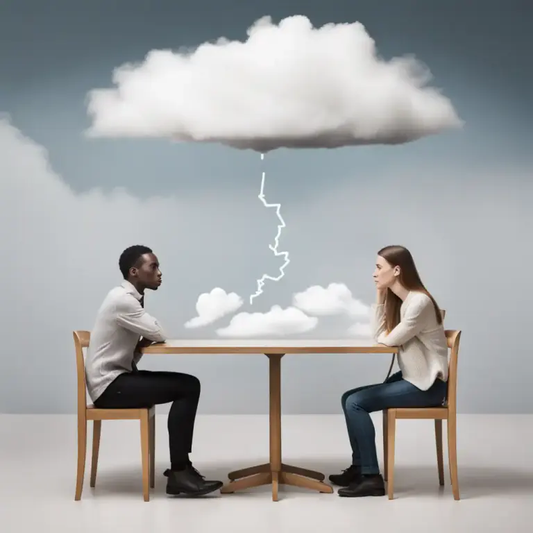 Visual representation of "confrontation" - An act of directly interacting with someone, especially in order to find a solution to a problem.