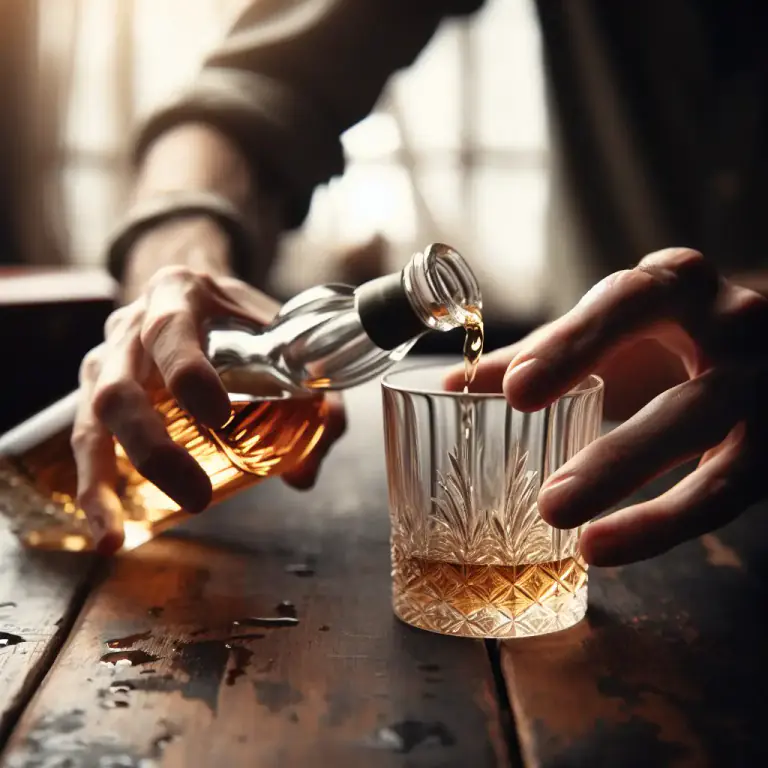 Visual representation of "tot" - A small amount of alcoholic drink