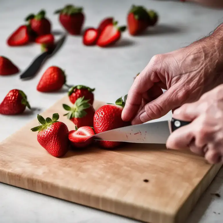 Visual representation of "top and tail something" - Remove the ends of a fruit, vegetable or fish