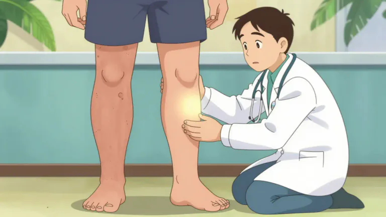 Visual representation of "elephantiasis" - A disease which causes parts of the body to swell to large sizes.