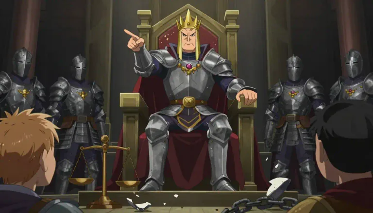 Visual representation of "autocrat" - A leader who has complete power and uses it in a harsh way