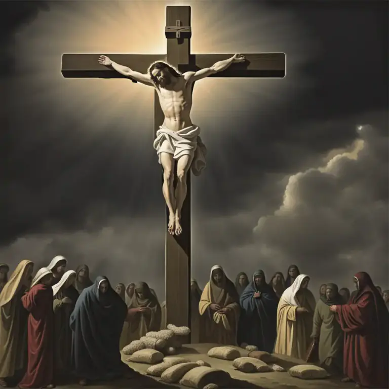 Visual representation of "crucifixion" - The crucifixion of Jesus as an event in the Christian faith.