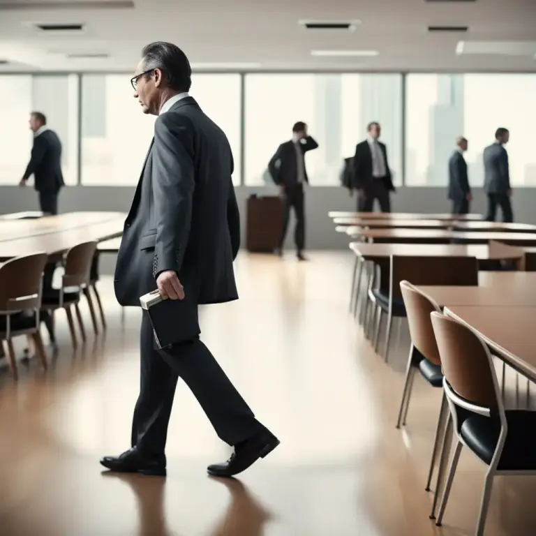 Visual representation of "walk away" - To abandon, especially a project, deal, or relationship