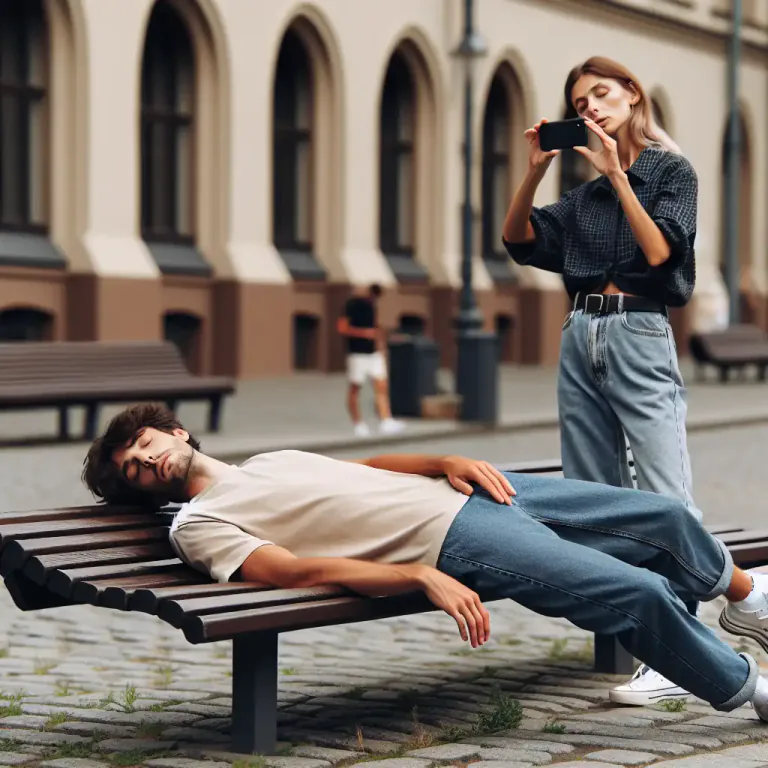 Visual representation of "planking" - A craze where people would lie face down with their arms to their sides in unusual places, typically taking photos to post online