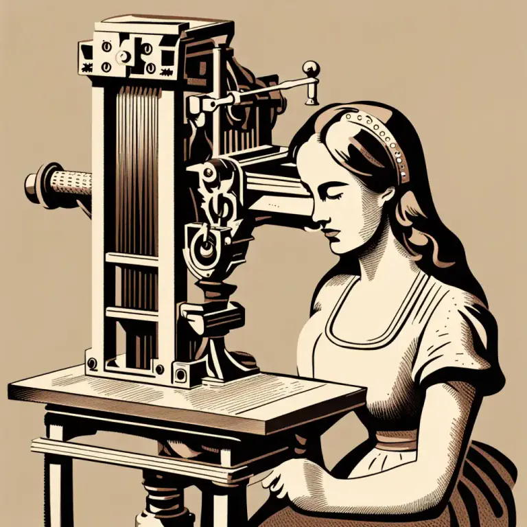 Visual representation of "pen" - In printing press, a female type or block used to imprint a letter or character.