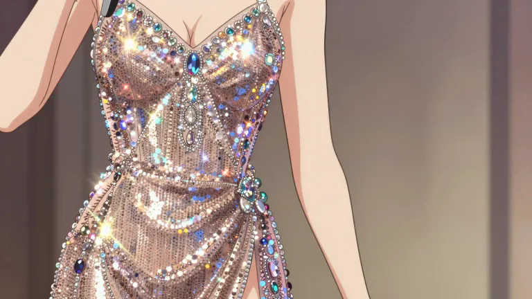 Visual representation of "glitzy" - Something shiny, flashy and extravagant, often meant to attract attention or seem stylish.