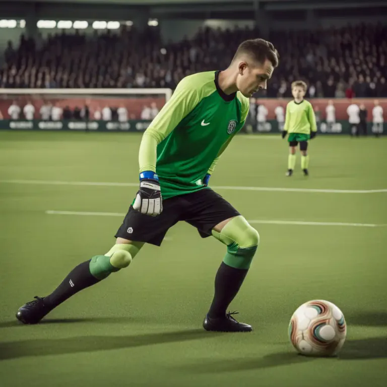 Visual representation of "kick out" - In football, it's when the goalkeeper sends the ball back into play with a kick