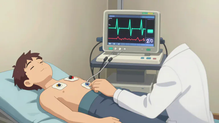 Visual representation of "electrocardiographic" - relating to the process of recording the electrical activity of the heart.