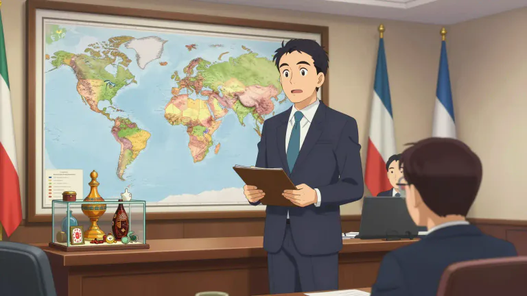 Visual representation of "attache" - A person who works at an embassy, usually doing specific tasks.
