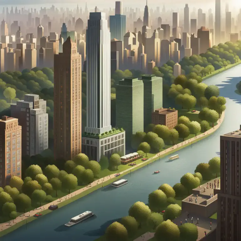 Visual representation of "riverside" - A place or city that is located by the side of a river