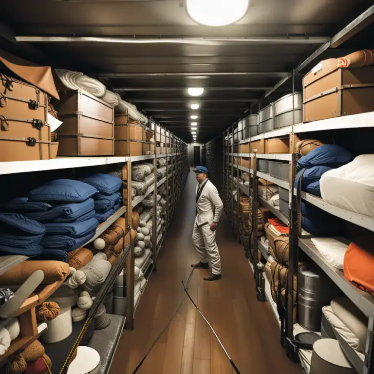 Visual representation of "stowage" - The amount of space available for storing something, especially on a vehicle or vessel.