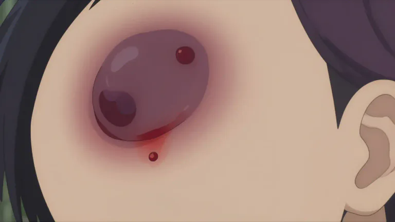 Visual representation of "hematoma" - A localized swelling filled with blood resulting from a break in a blood vessel.