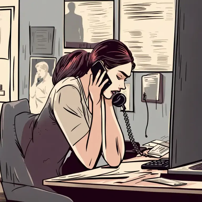 Visual representation of "get hold of somebody" - To contact or communicate with someone, typically by phone.