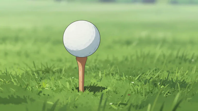 Visual representation of "tee" - The piece used to hold a ball up in golf before hitting it