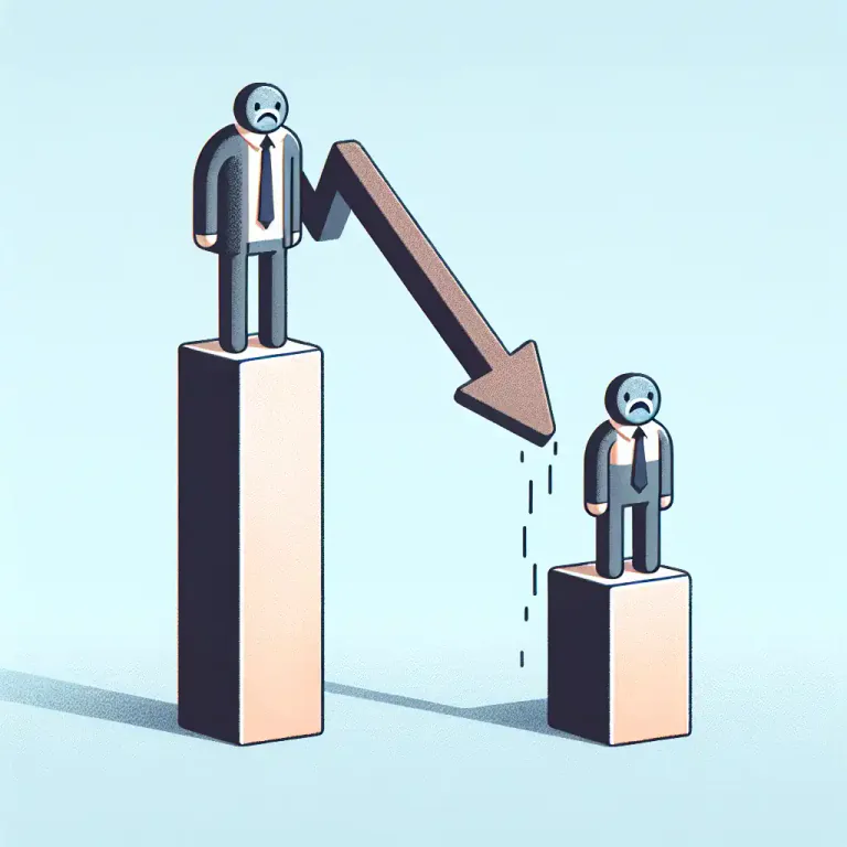 Visual representation of "to the bad" - To lose, or to have less of something than before