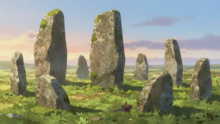 Visual representation of "megalith" - A very big stone that was put up by people in ancient times, often for religious or ceremonial purposes.