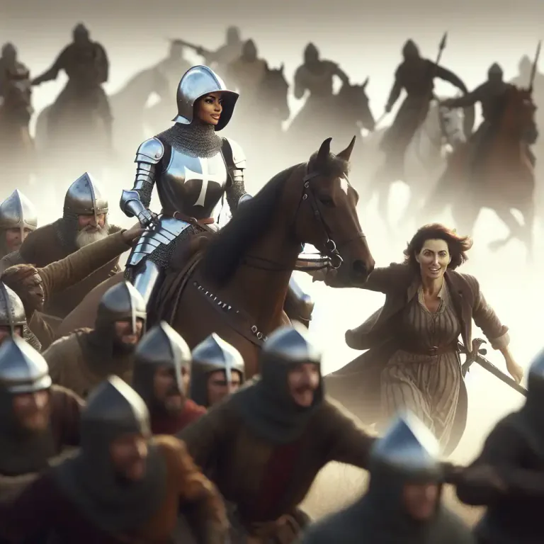 Visual representation of "cavalry" - A group of people who come to rescue or save a situation