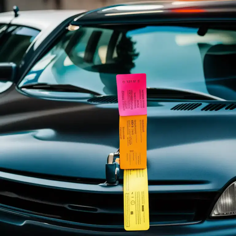 Visual representation of "be ticketed for something" - To receive a notice that you have violated a law or rule