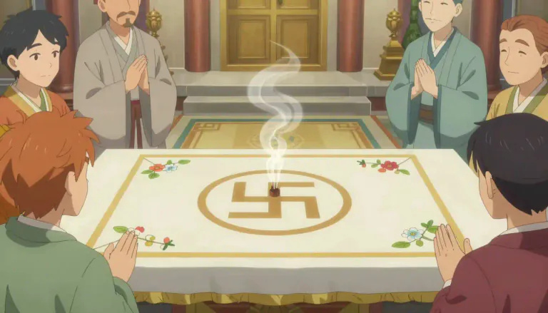 Visual representation of "swastika" - A symbol often misinterpreted when used outside its cultural context, typically representing good fortune.