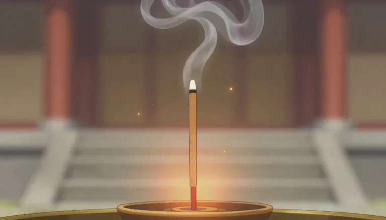 Visual representation of "incense" - A substance that is burned to produce a sweet smell, often used in religious ceremonies.