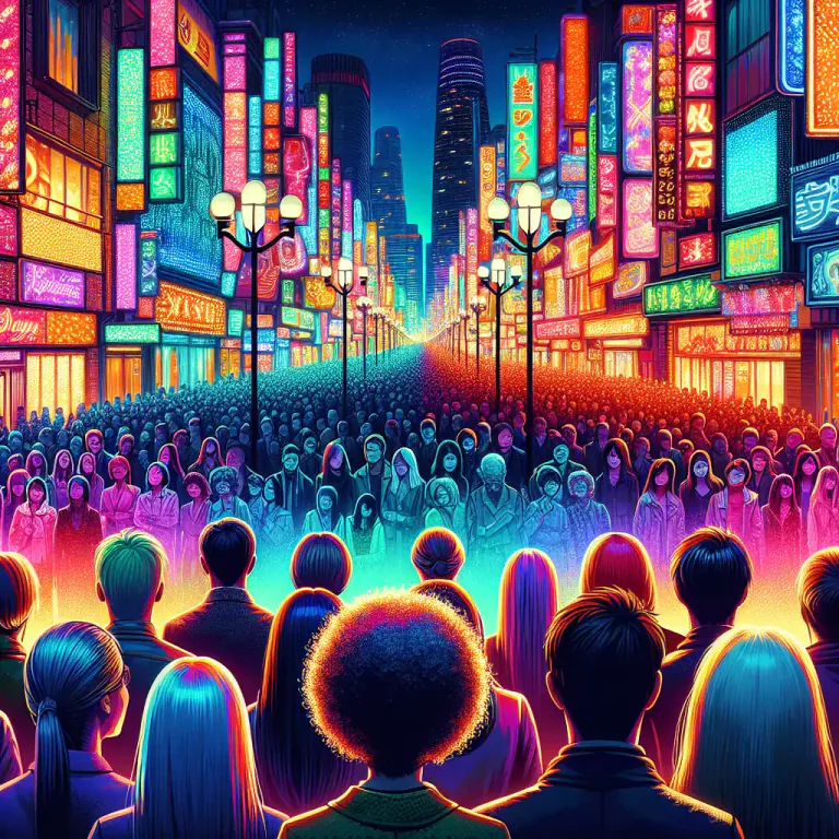 Visual representation of "phosphorescent" - being bright and attention-grabbing in an exaggerated or artificial way