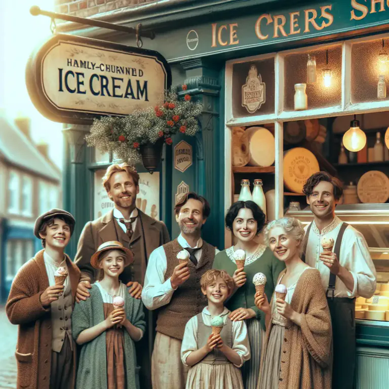 Visual representation of "creamery" - A shop or company that makes or sells ice cream or dairy products.