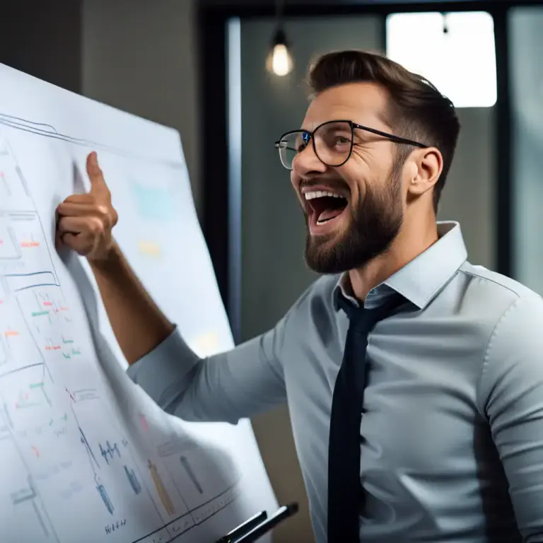 Visual representation of "full of beans/life" - To be enthusiastic or excited about something.