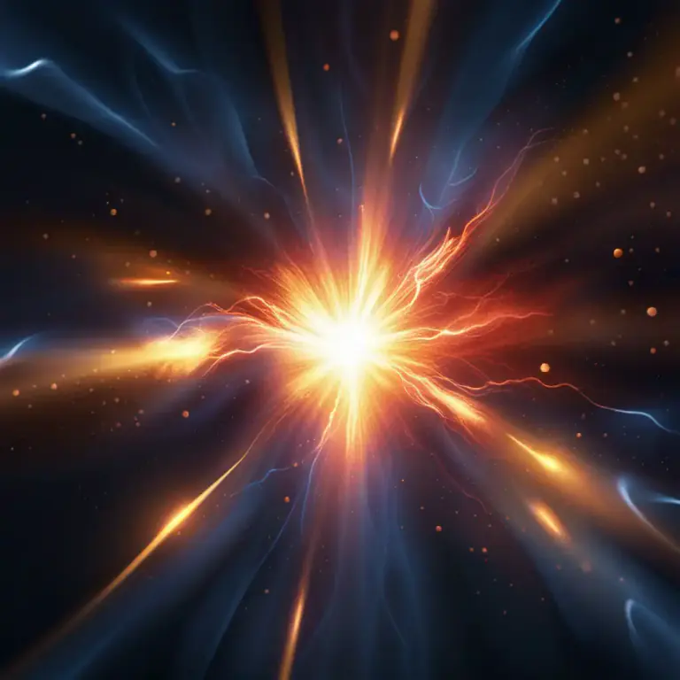 Visual representation of "annihilation" - The process of a particle and its corresponding antiparticle combining to produce energy