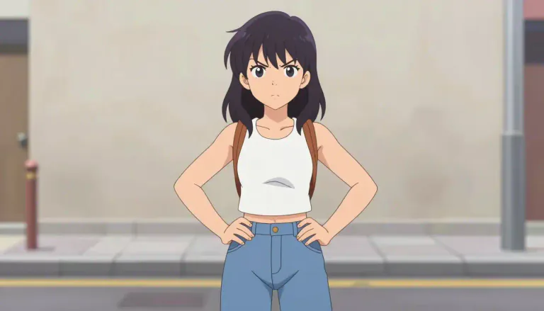 Visual representation of "akimbo" - Hands on the hips and elbows turned outward