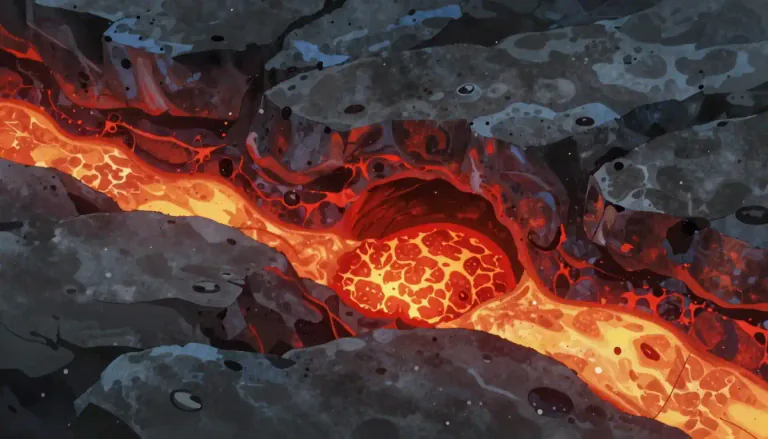 Visual representation of "igneous" - It refers to a type of rock that forms from the cooling of molten rock at or below the Earth's surface.
