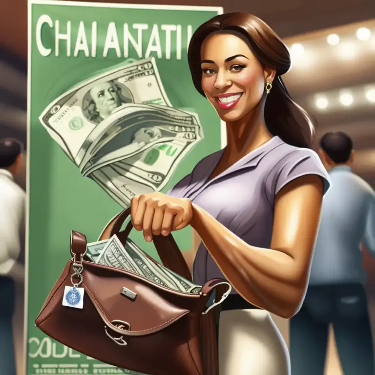 Visual representation of "dip into your pocket" - To give money usually for charitable or noble purposes